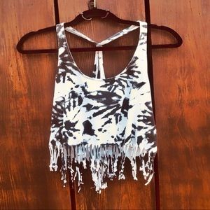 Forever 21 Tie Dye Racer Back Top w/ Fringe Bottom